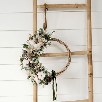 Winter White's Dried Flower Christmas Wreath, 5 of 6