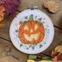 Pumpkin And Stars Cross Stitch Embroidery Kit, thumbnail 1 of 3