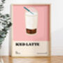 Iced Latte Coffee Print, thumbnail 1 of 2