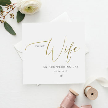 Personalised Husband Wedding Card | Gold Effect, 2 of 3