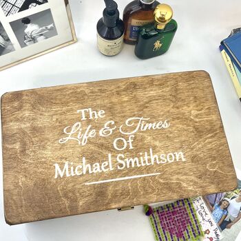 The Life And Times Personalised Wooden Memory Box, 4 of 10