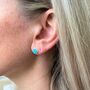 Barcelona December Turquoise Birthstone Stud Earrings, thumbnail 2 of 4