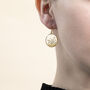 Forget Me Not Or Queen Anne Gold Plated Brass Earrings, thumbnail 3 of 5