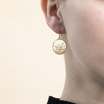 Forget Me Not Or Queen Anne Gold Plated Brass Earrings, 3 of 5