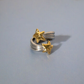 Mixed Metal Chunky Stars Crossover Ring, 2 of 4