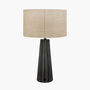 Black Wash Mango Wood Textured Cone Table Lamp, thumbnail 2 of 8