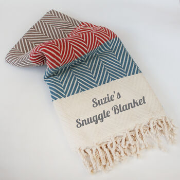 Personalised Soft Cotton Throw Blanket, Gift Set For Grandparents, 4 of 11