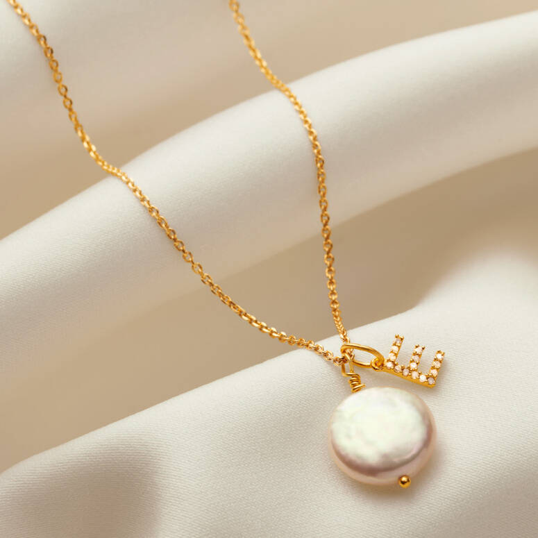 Personalised Sterling Silver Disc And Pearl Necklace By Hurleyburley |  notonthehighstreet.com