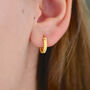 Gold Or Silver Double Bead Hinged Mini Hoop Earrings, thumbnail 1 of 7