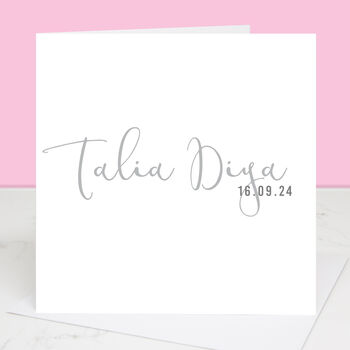 Personalised New Baby Calligraphy Card, 4 of 5