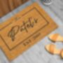 Personalised Coir Doormat With Name And Est Date, thumbnail 7 of 8