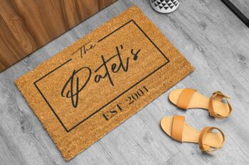 Personalised Coir Doormat With Name And Est Date, 7 of 8
