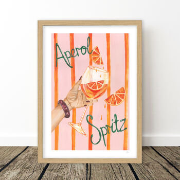 Aperol Spritz Cocktail Art Print – Vibrant Kitchen And Bar Décor, 8 of 10