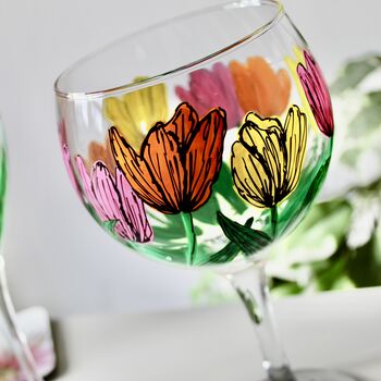 Tulip Hand Painted Gin Glass, 2 of 7