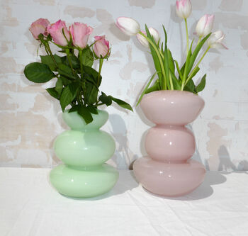 Pink Tulip Glass Flower Vase, 4 of 5