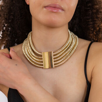 The Egyptian Gold, Silver Or Black Statement Necklace, 7 of 8