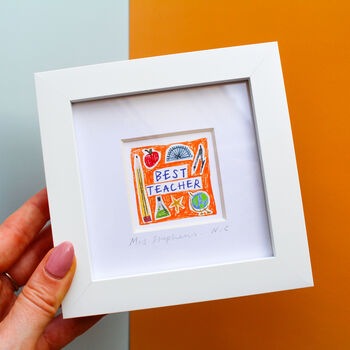 Best Teacher Personalised Mini Art Print, 4 of 10