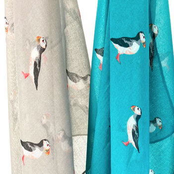Puffin Print Scarf, 5 of 10