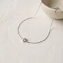 Dainty Solitaire Diamond Bracelet Silver, thumbnail 2 of 9