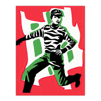 No More Public Order Red Green Protester Wall Art Print, 6 of 6
