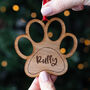 Personalised Dog Cat Paw Print Bauble, thumbnail 2 of 2