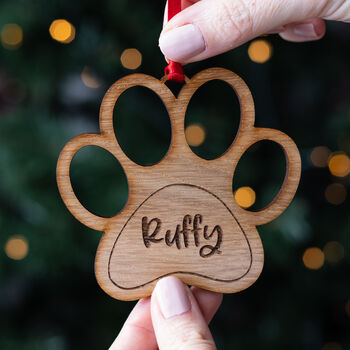 Personalised Dog Cat Paw Print Bauble, 2 of 2