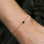 September Birthstone Sapphire Gold Bracelet, thumbnail 1 of 4