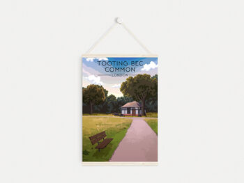 Tooting Bec Common London Travel Poster Art Print, 6 of 8