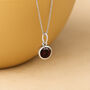 Personalised Sterling Silver January Garnet Birthstone Necklace, thumbnail 1 of 11