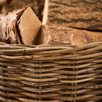 Willow Wicker Rattan Log Basket With Handles, 4 of 5