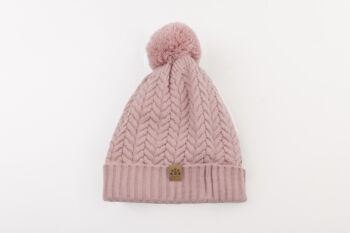 Pink Child's Bobble Hat One To Three Years By Black Sunrise ...