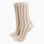 Women's Glitter Socks Cream Gold Stripes, thumbnail 3 of 4