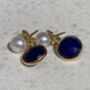 Nova Lapis Lazuli And Cultured Freshwater Pearl Drop Earrings, thumbnail 1 of 3