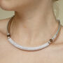 Silver Colour Collar Necklace With Bead Textured Detail, thumbnail 1 of 3