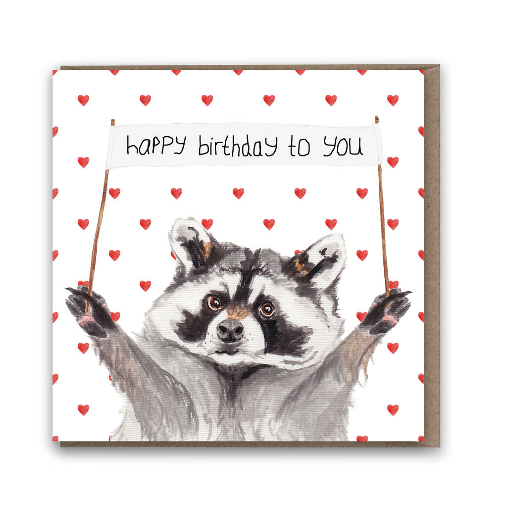 Raccoon Birthday Card By lil wabbit | notonthehighstreet.com