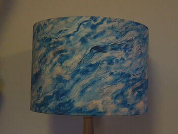 Blue Marble Wave Effect Lampshade, 3 of 6