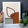 Modern Abstract Shapes Wall Art In Brown And Green, thumbnail 1 of 5