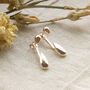 Rose Gold Plated Two Way Teardrop Stud Earrings, thumbnail 3 of 4