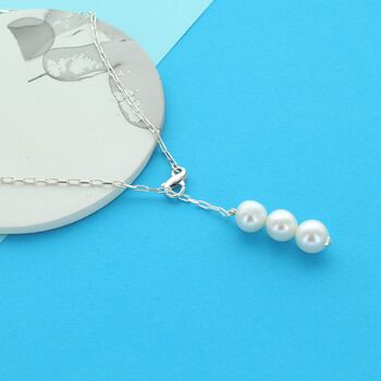 30th Pearl Wedding Anniversary Lariat Necklace, 2 of 3