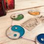 Boho Yin Yang Stained Glass Sun Catcher Window Decor, thumbnail 4 of 11