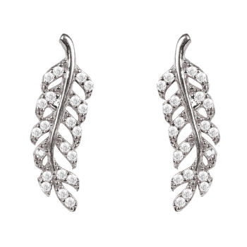 Leaf Plated Silver Ear Climbers, 2 of 8