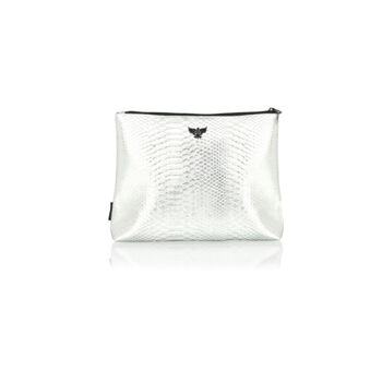 Personalised Silver Snakeskin Wash Bag With Tassel, 2 of 3
