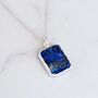 The Rectangle Lapis Lazuli Necklace, Silver, thumbnail 3 of 8