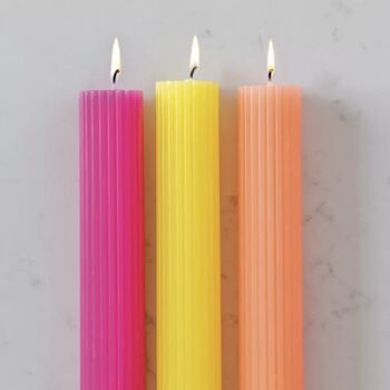 Fluoro Scalloped Dinner Candles, 3 of 4