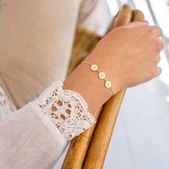 Mini Initial Disc Personalised Slider Bracelet, 3 of 11