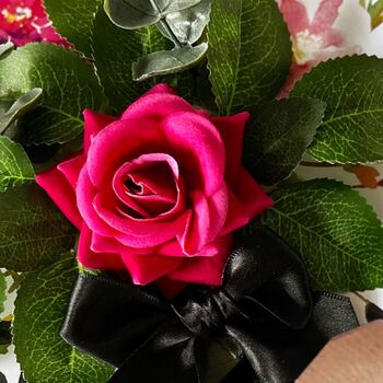 Personalised 60th Birthday Card For Her – Luxury Hot Pink Rose, Handmade 3D Scented Card, 12 of 12