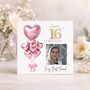 Personalised Best Friend Pink Balloon Photo Birthday Card, thumbnail 1 of 5