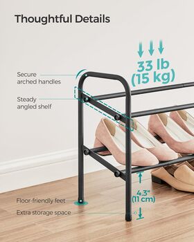 Expandable Metal Shoe Rack Adjustable Shoe Organiser, 5 of 6