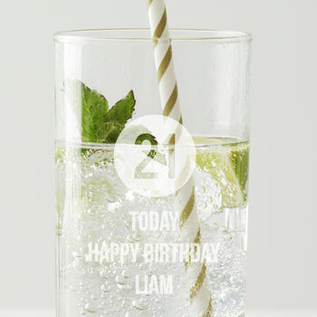 Personalised Special Age Birthday Hi Ball Glass For Him, 2 of 4