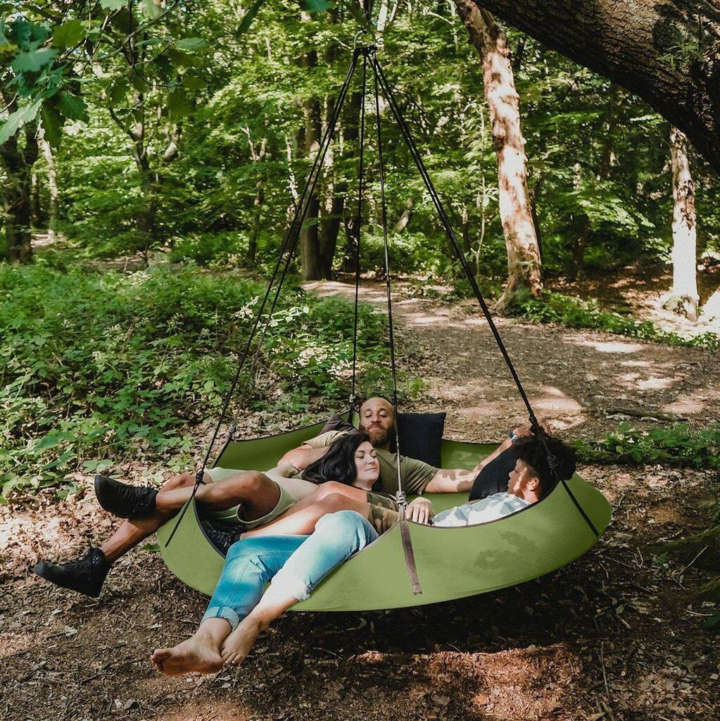 Khaki Green Floating Hanging Bed, 1 of 9